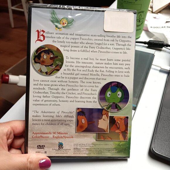 Adventures of Pinocchio DVD‎ Animated Classic Family Film Cartoon 2001 Liberty - Picture 2 of 2